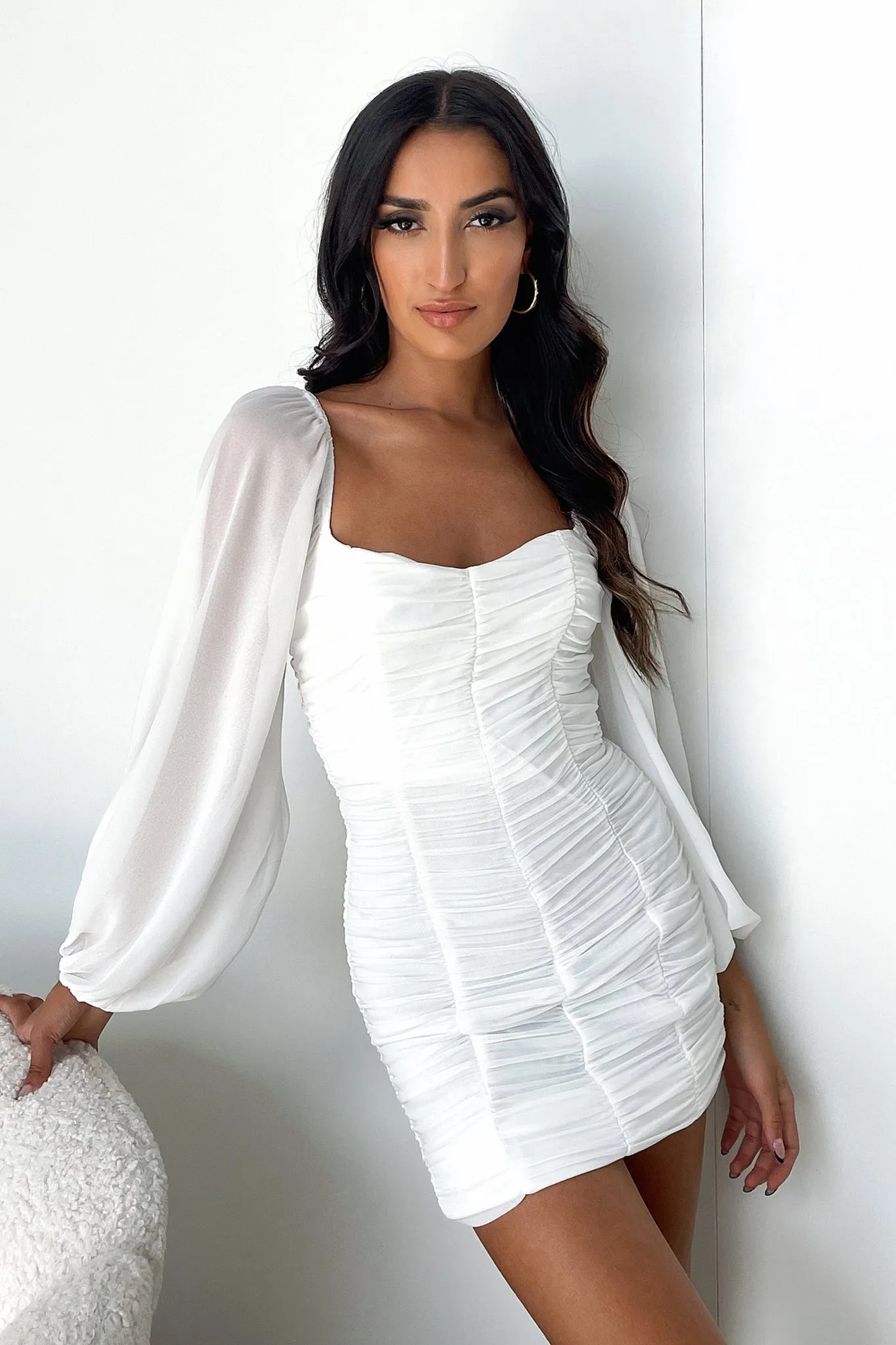 Cotton Soft Martini Dress - White