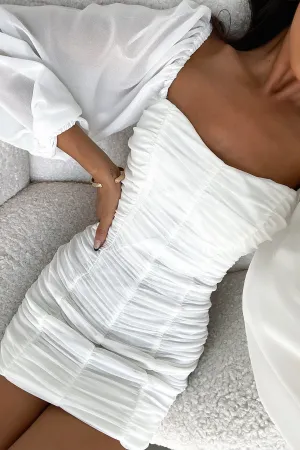 Hot Beat Elegant short silhouette Martini Dress - White