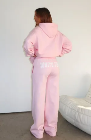 Shout It Out Wide Leg Sweatpants Pink Casual Comfort Stretchable