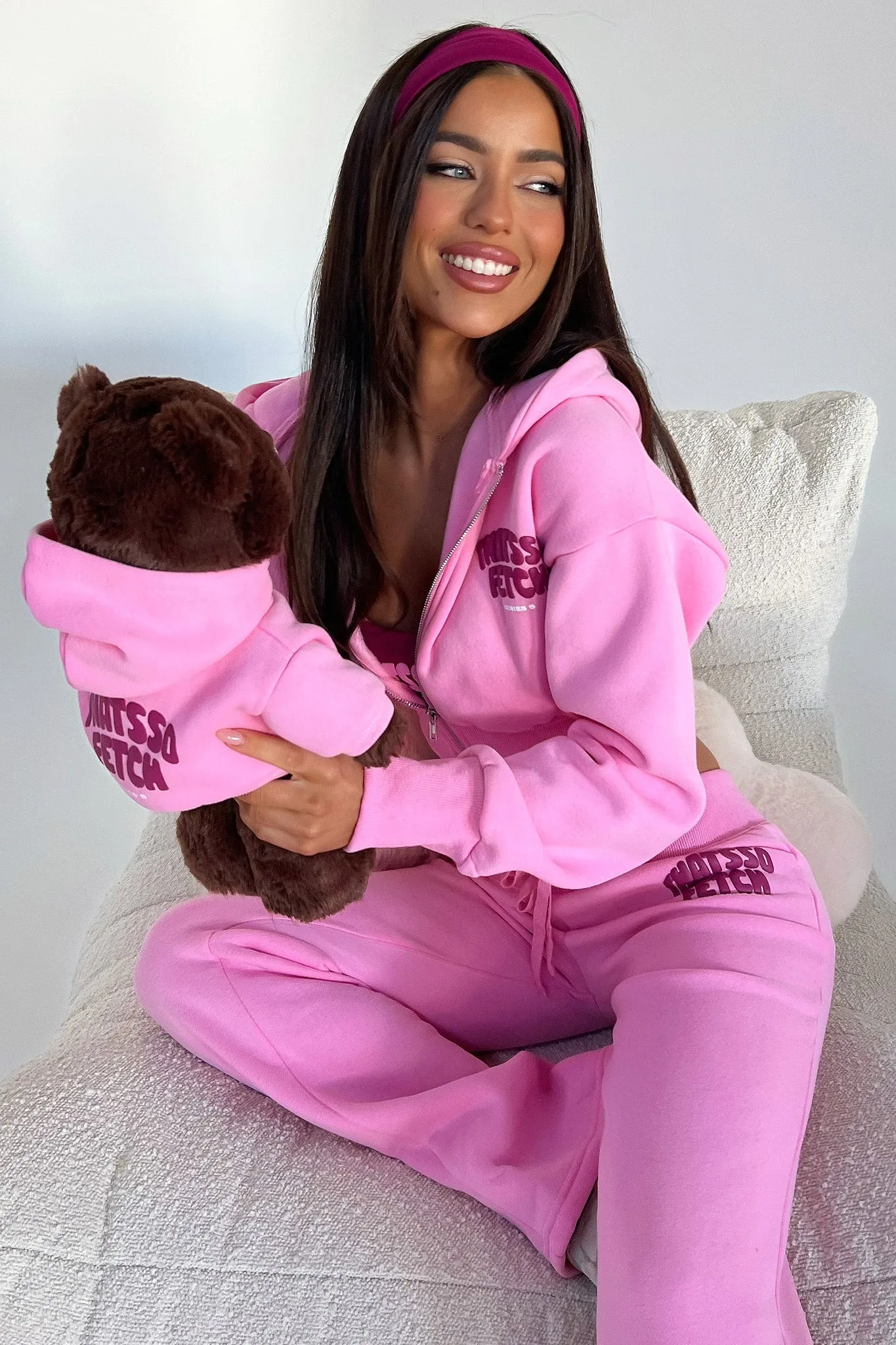 Cozy Waistband Series 5 Low Rise Sweatpants - Pink/Burgundy