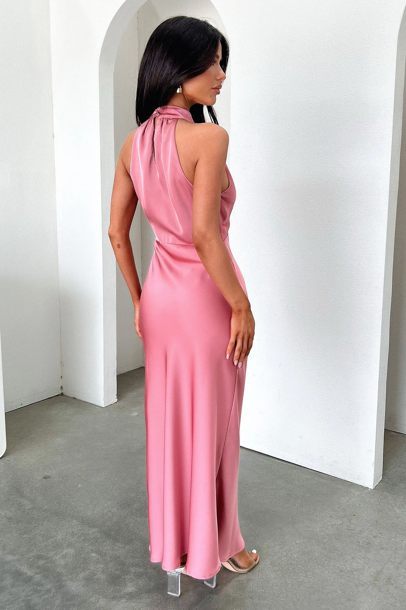 Daphne High Neck Maxi Dress - Rose Soft Sets
