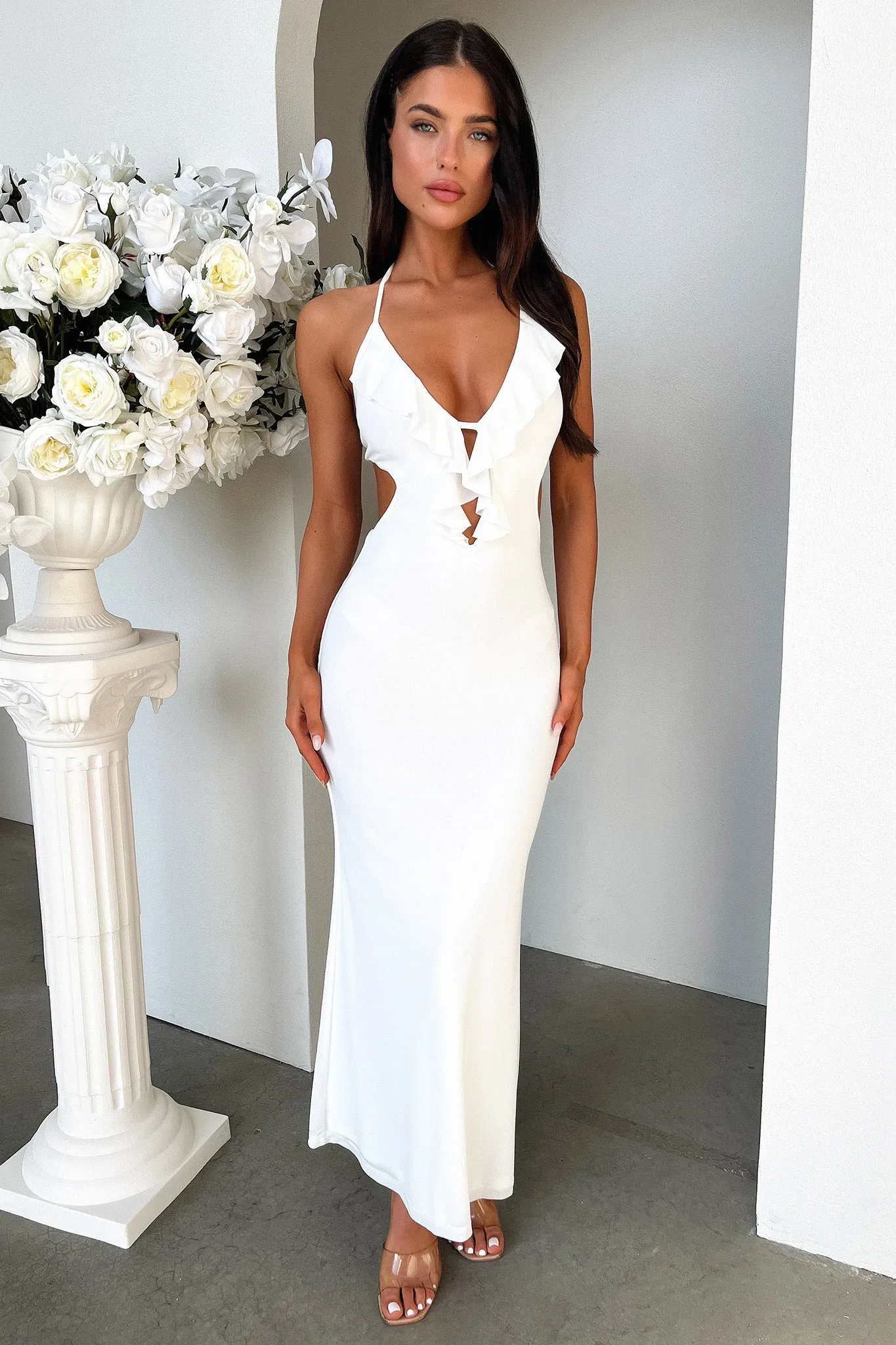 Date night Zaric Maxi Dress - White