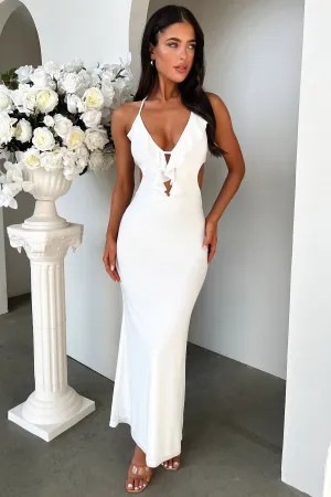 Lightweight party maxi Minimalist long piece Zaric Maxi Dress - White