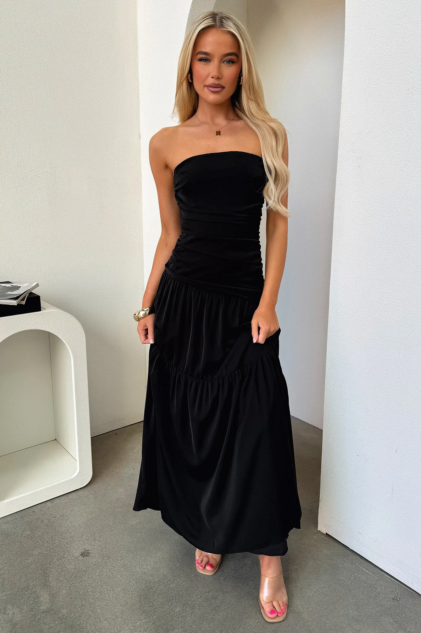 Office Classic Charlotte Strapless Maxi Dress - Black