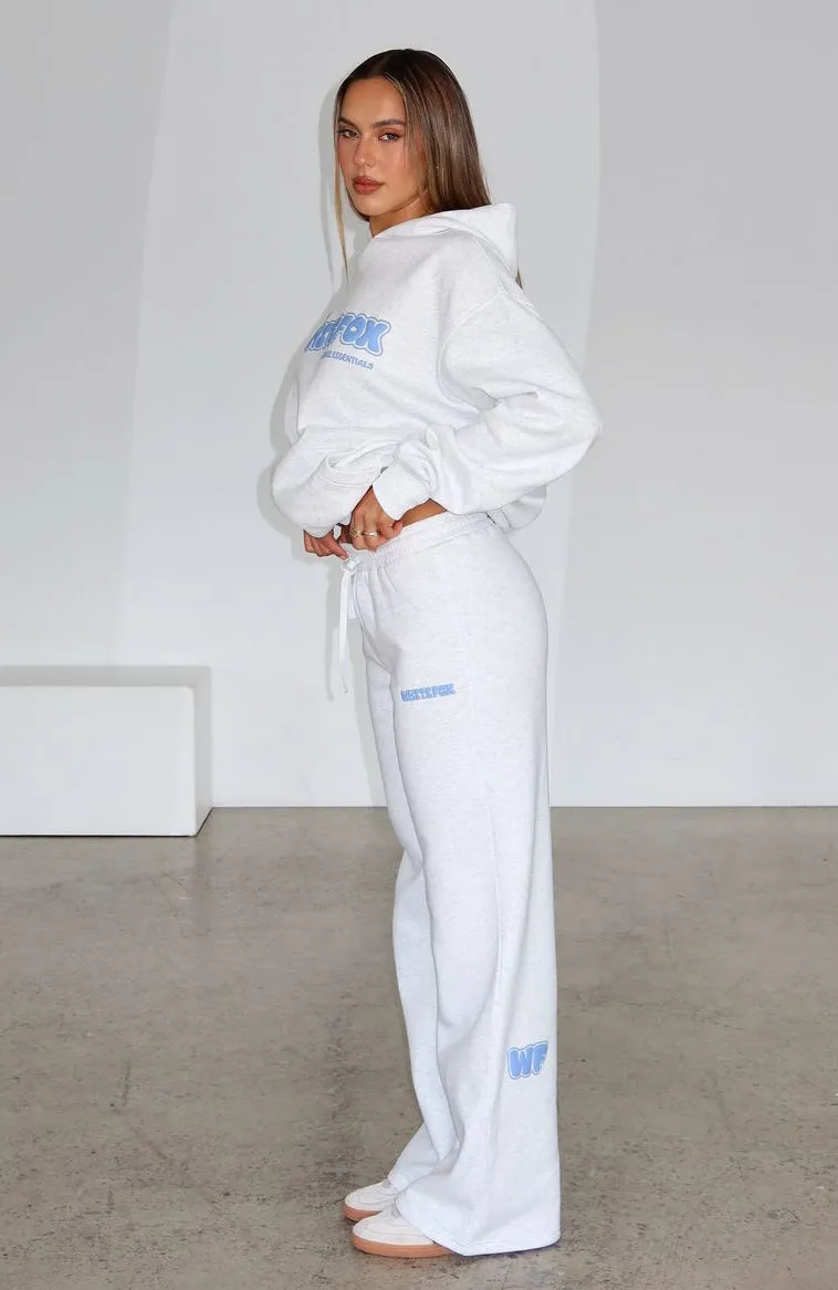 High-rise waist Comfy Waistband Don't Even Try Wide Leg Sweatpants Grey Marle