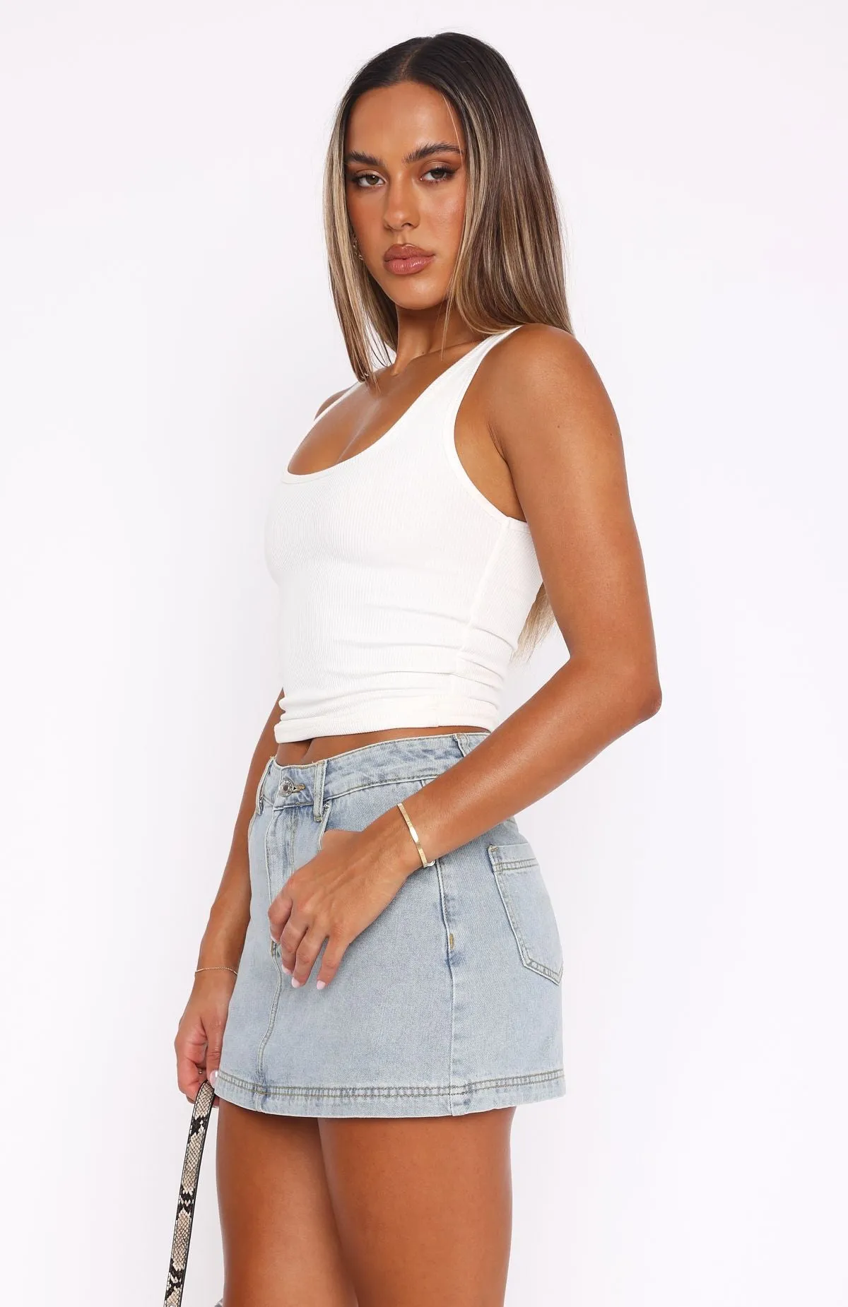 Don't Leave Me Denim Skort Light Blue Wash Durable Material