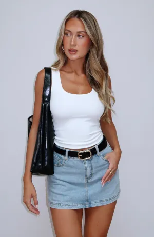Don't Leave Me Denim Skort Light Blue Wash Casual Style Japanese style