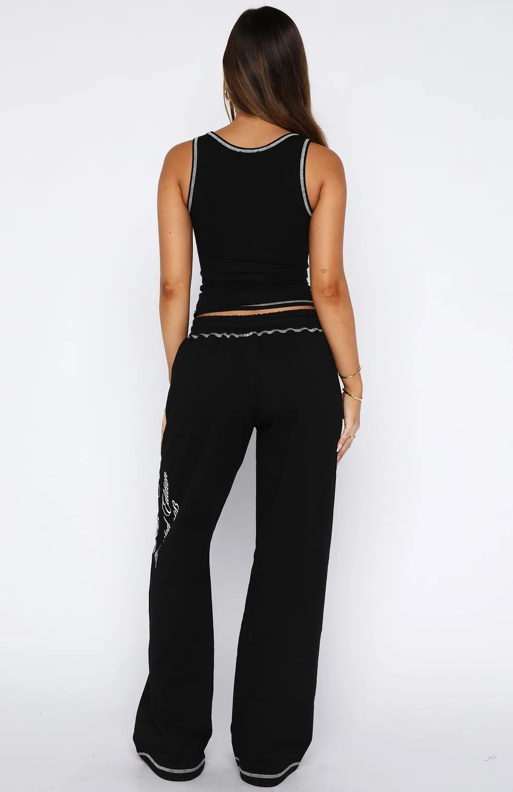 Don't Need Anyone Track Pants Black Office Style