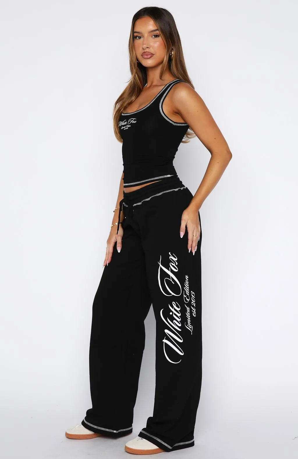 Don't Need Anyone Track Pants Black Office Style