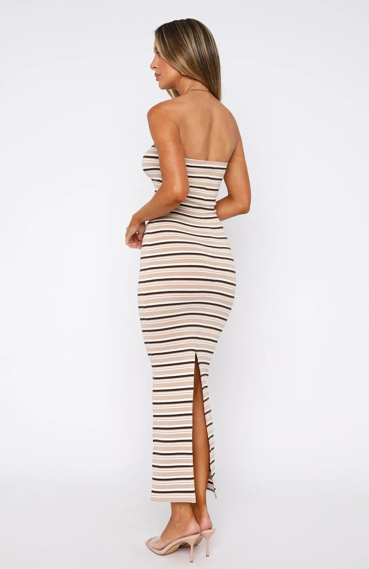 Durable clothing New Vibrations Strapless Maxi Dress Brown