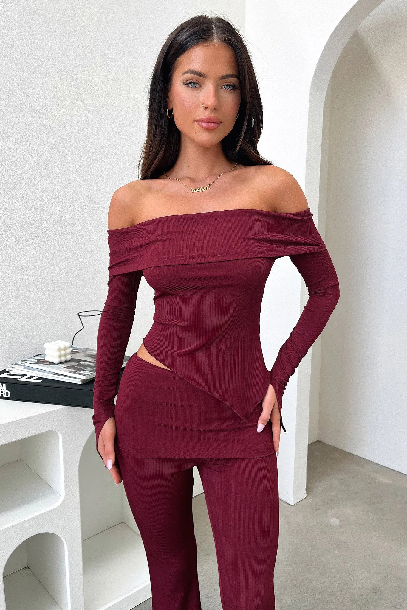 Durable Fit Aniston Pants - Burgundy