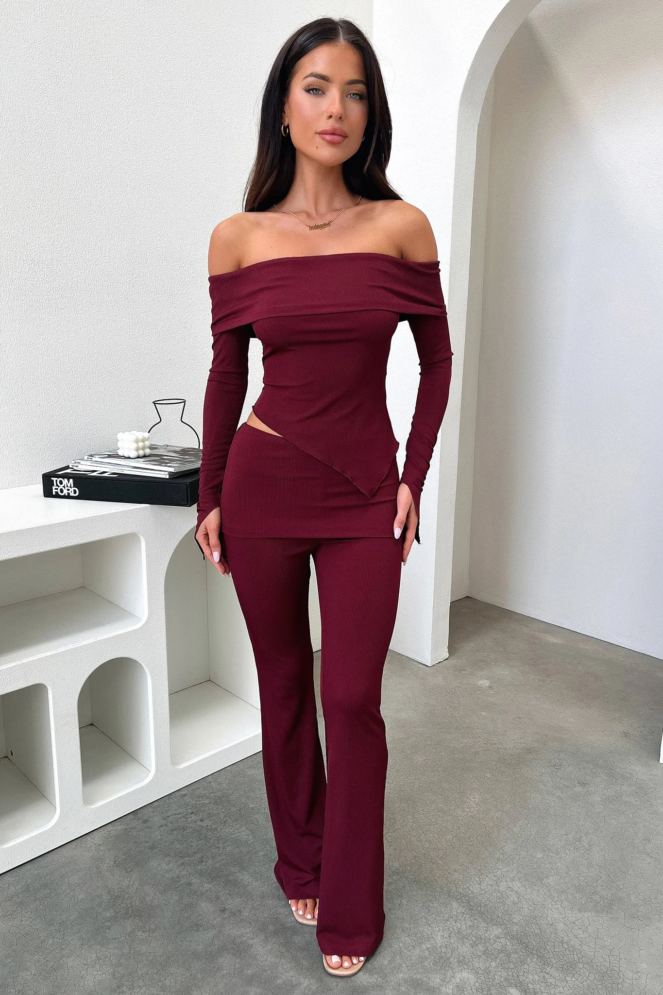 Durable Fit Aniston Pants - Burgundy