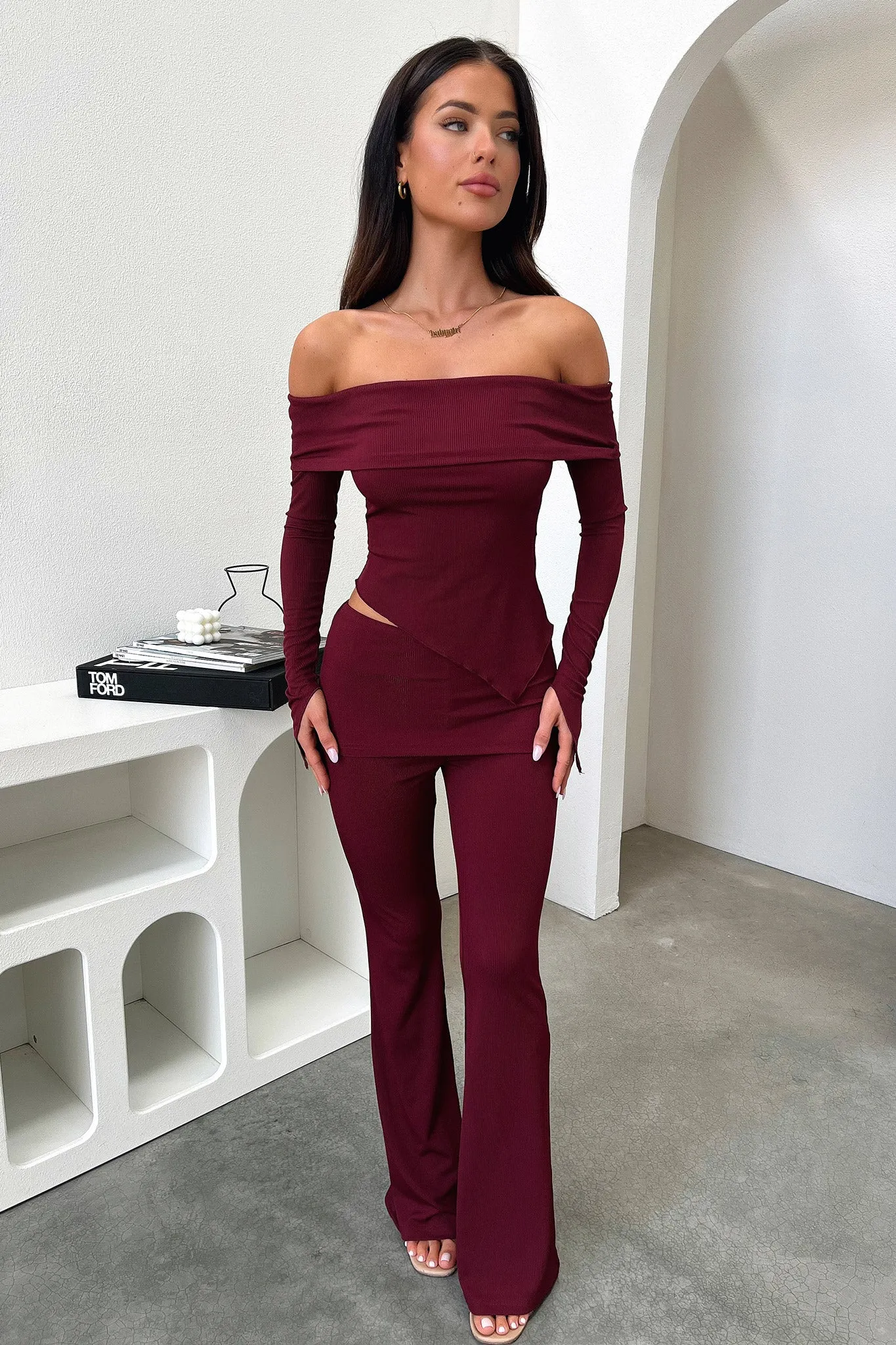 Durable Fit Aniston Pants - Burgundy