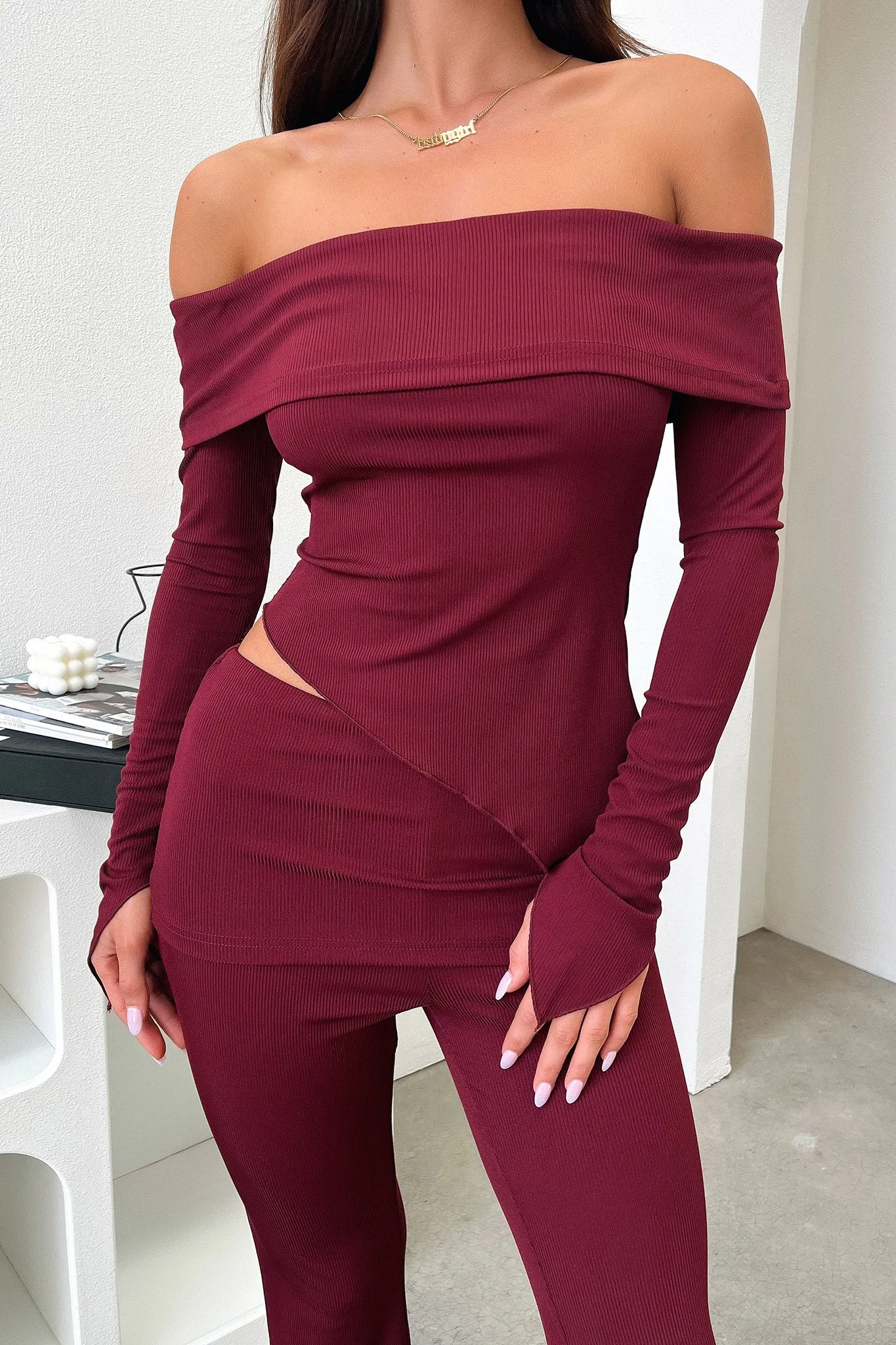 Durable Fit Aniston Pants - Burgundy