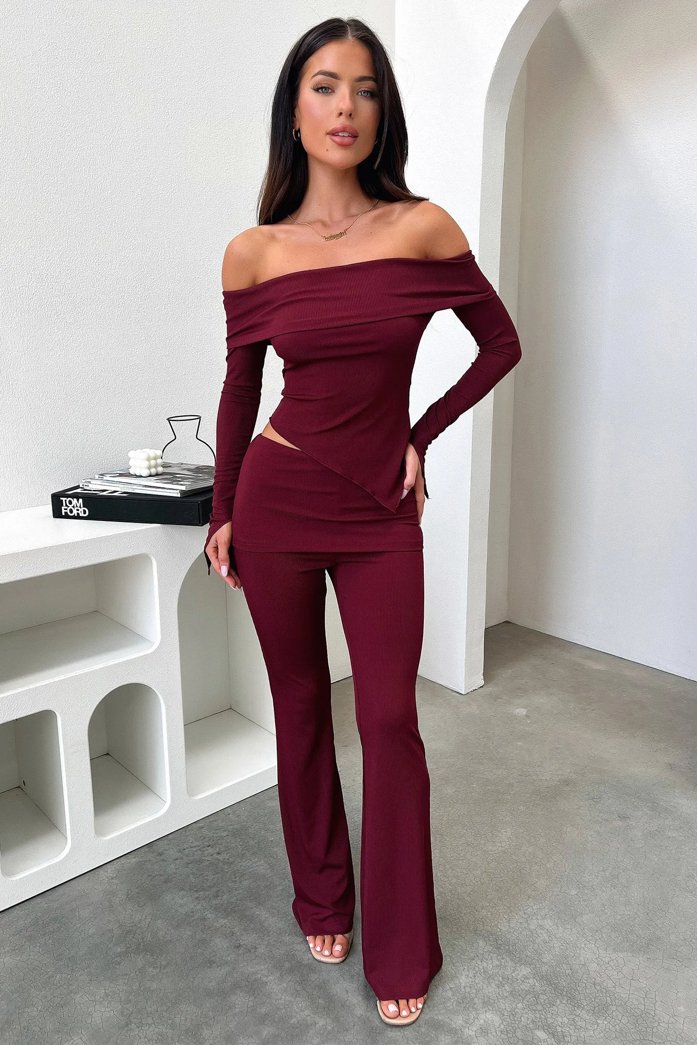 Aniston Pants - Burgundy Fashion-Forward