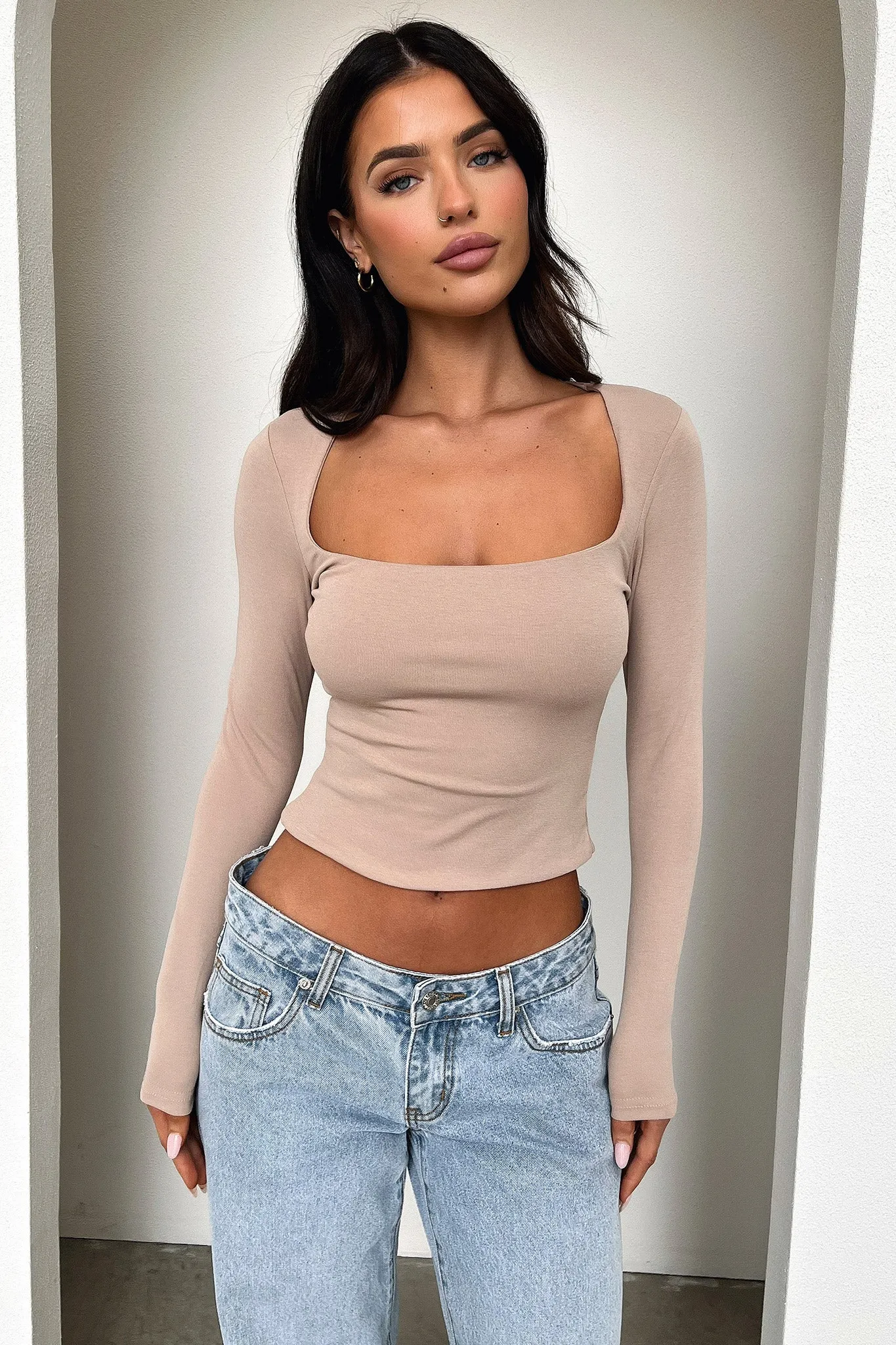 Durable Quality Andre Long Sleeve Top - Beige