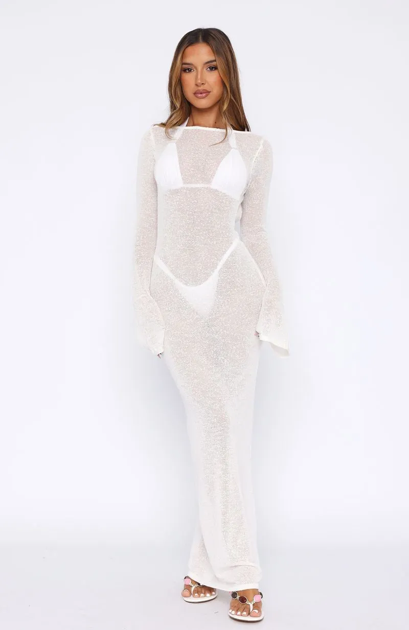 Durable Stitching Malta Mermaids Long Sleeve Maxi Dress White
