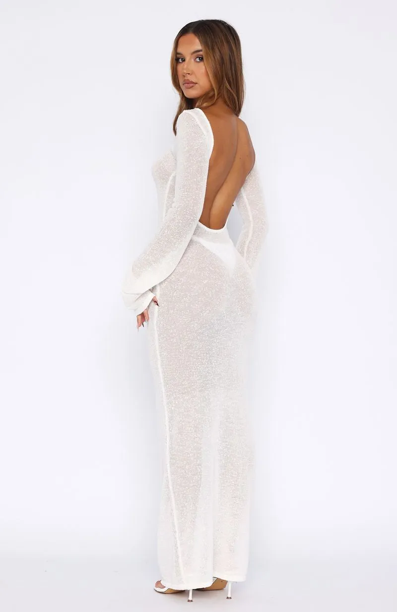 Durable Stitching Malta Mermaids Long Sleeve Maxi Dress White
