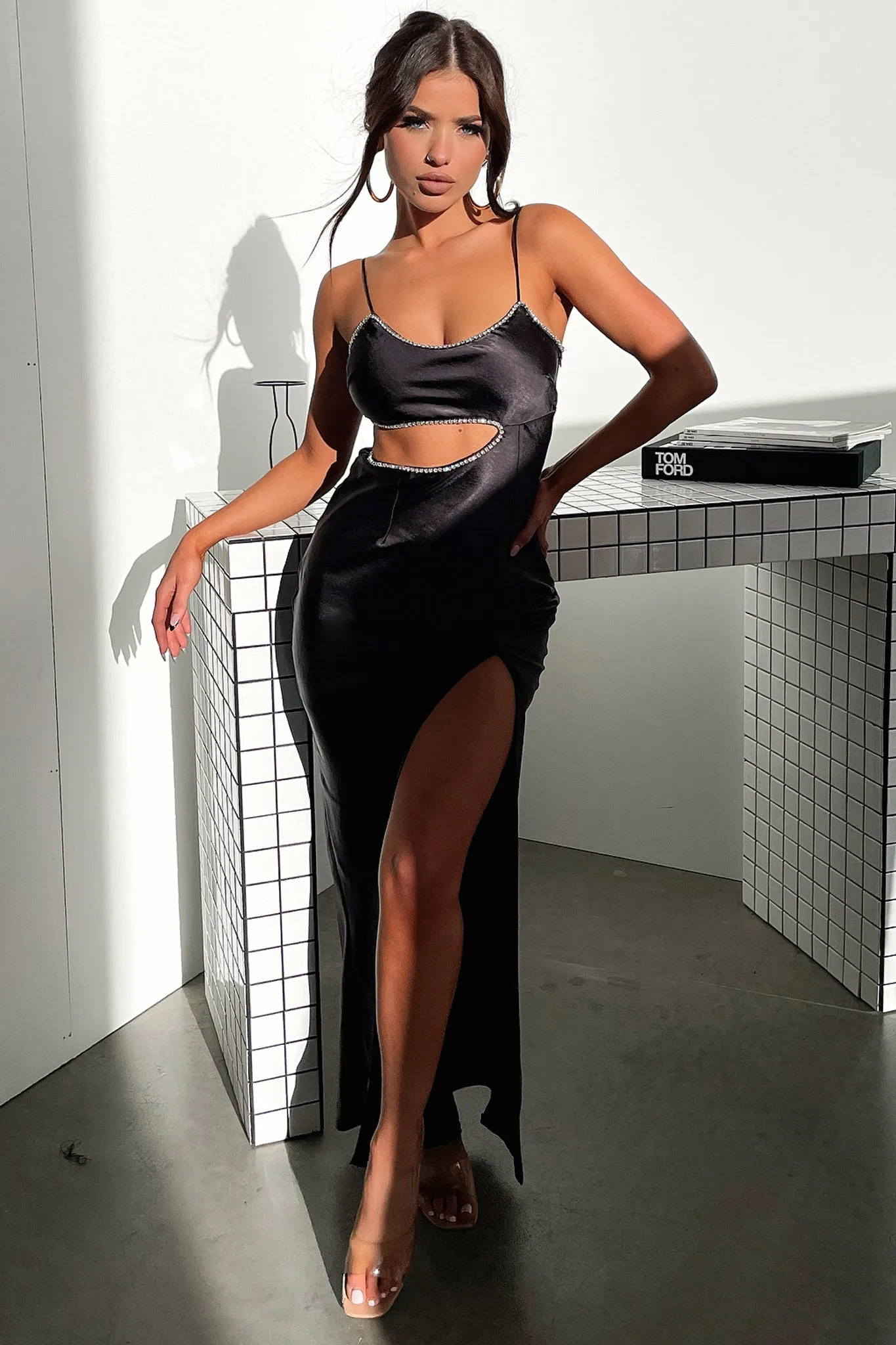 Earthy Hue Kiara Maxi Dress - Black