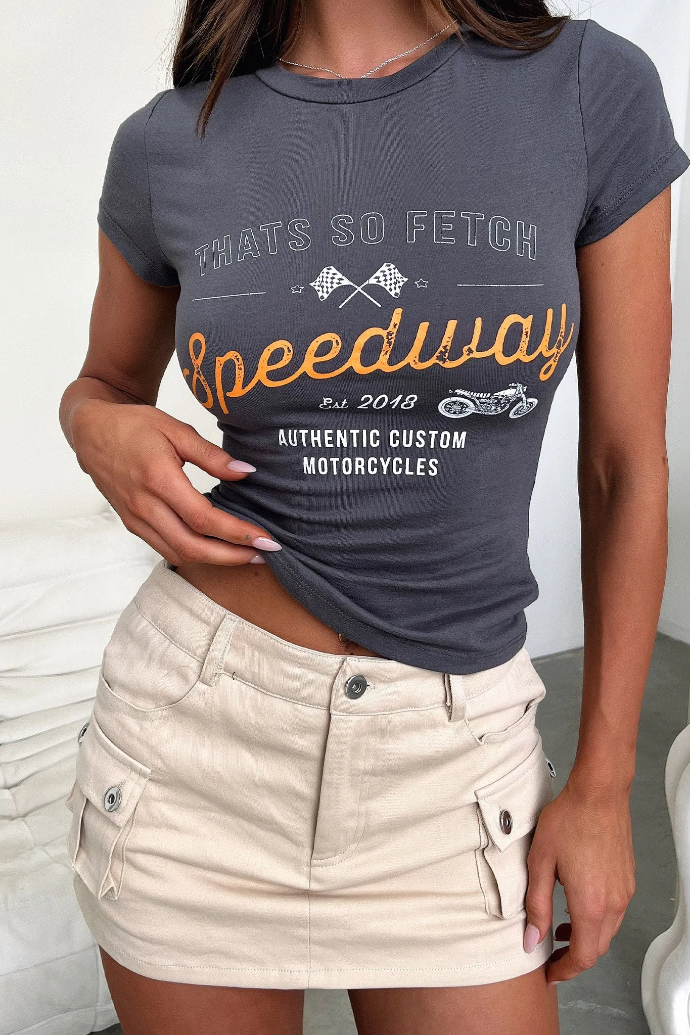 Easy Match Speedway Tee - Charcoal