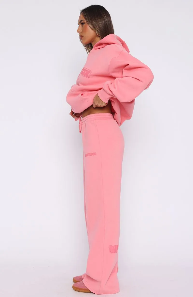 Easy Wear Don't Even Try Wide Leg Sweatpants Melon