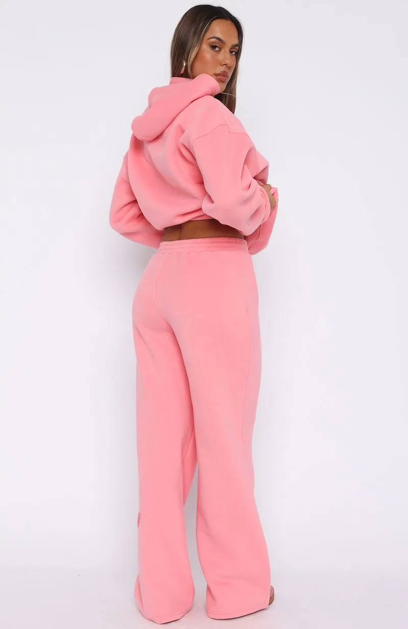 Easy Wear Don't Even Try Wide Leg Sweatpants Melon