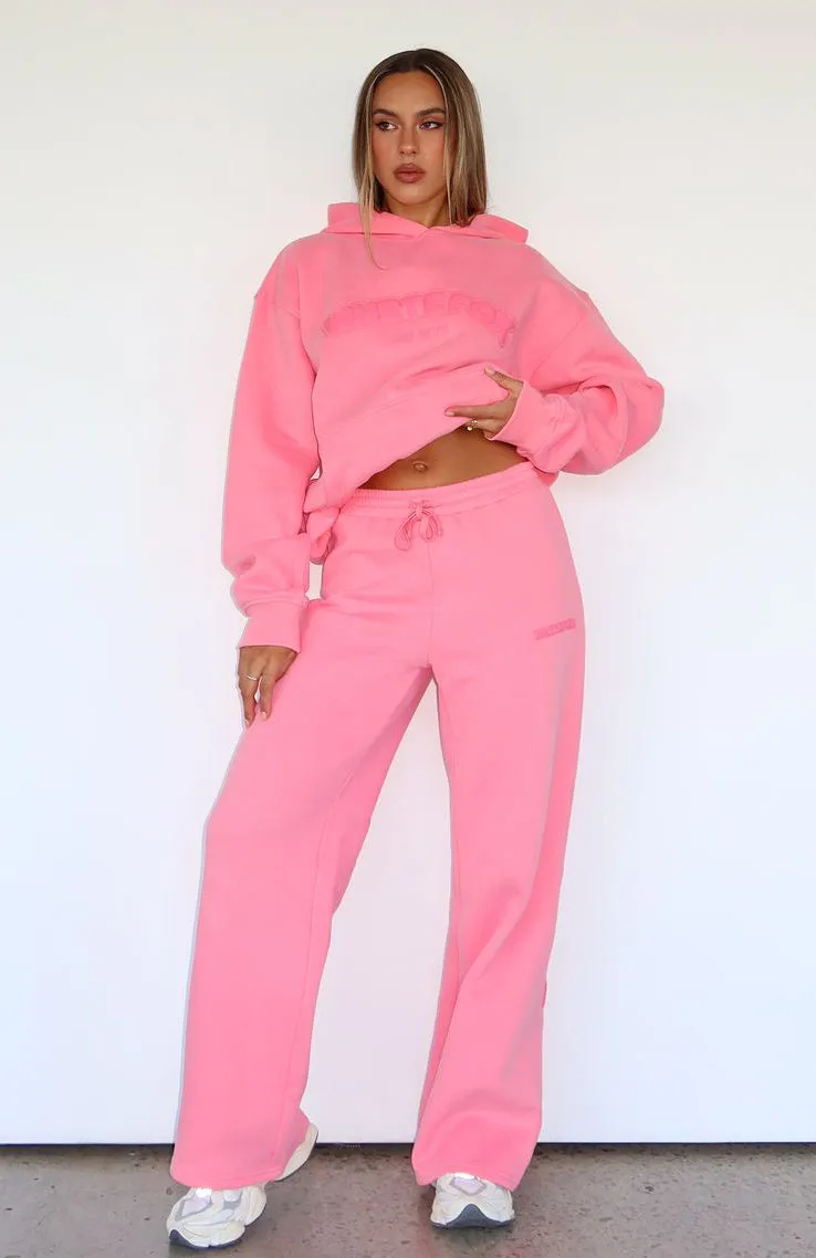 Don't Even Try Wide Leg Sweatpants Melon Street Comfort Soft Stretch