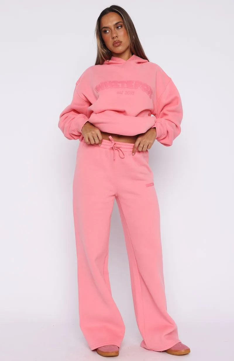 Easy Wear Don't Even Try Wide Leg Sweatpants Melon