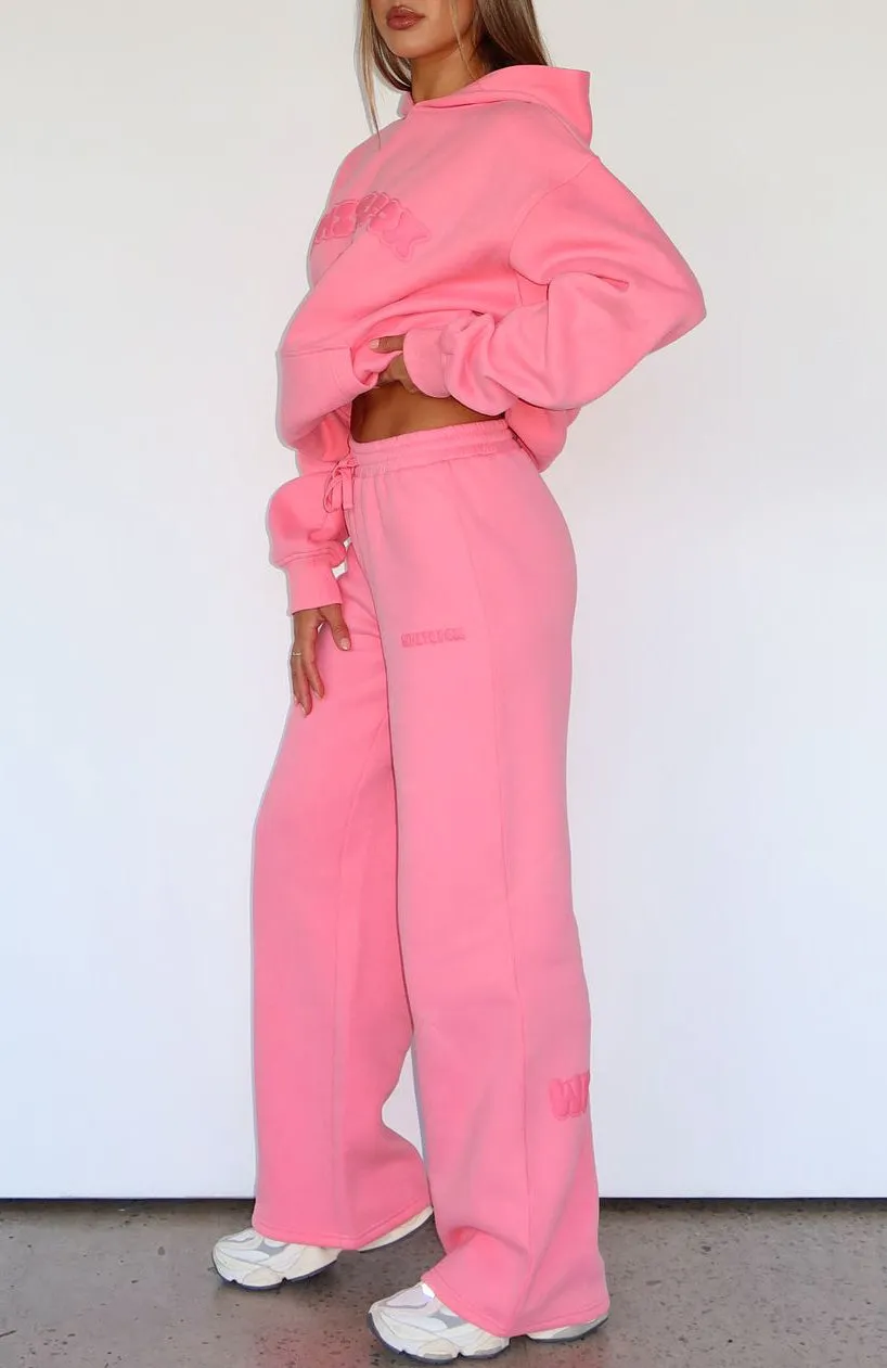 Easy Wear Don't Even Try Wide Leg Sweatpants Melon