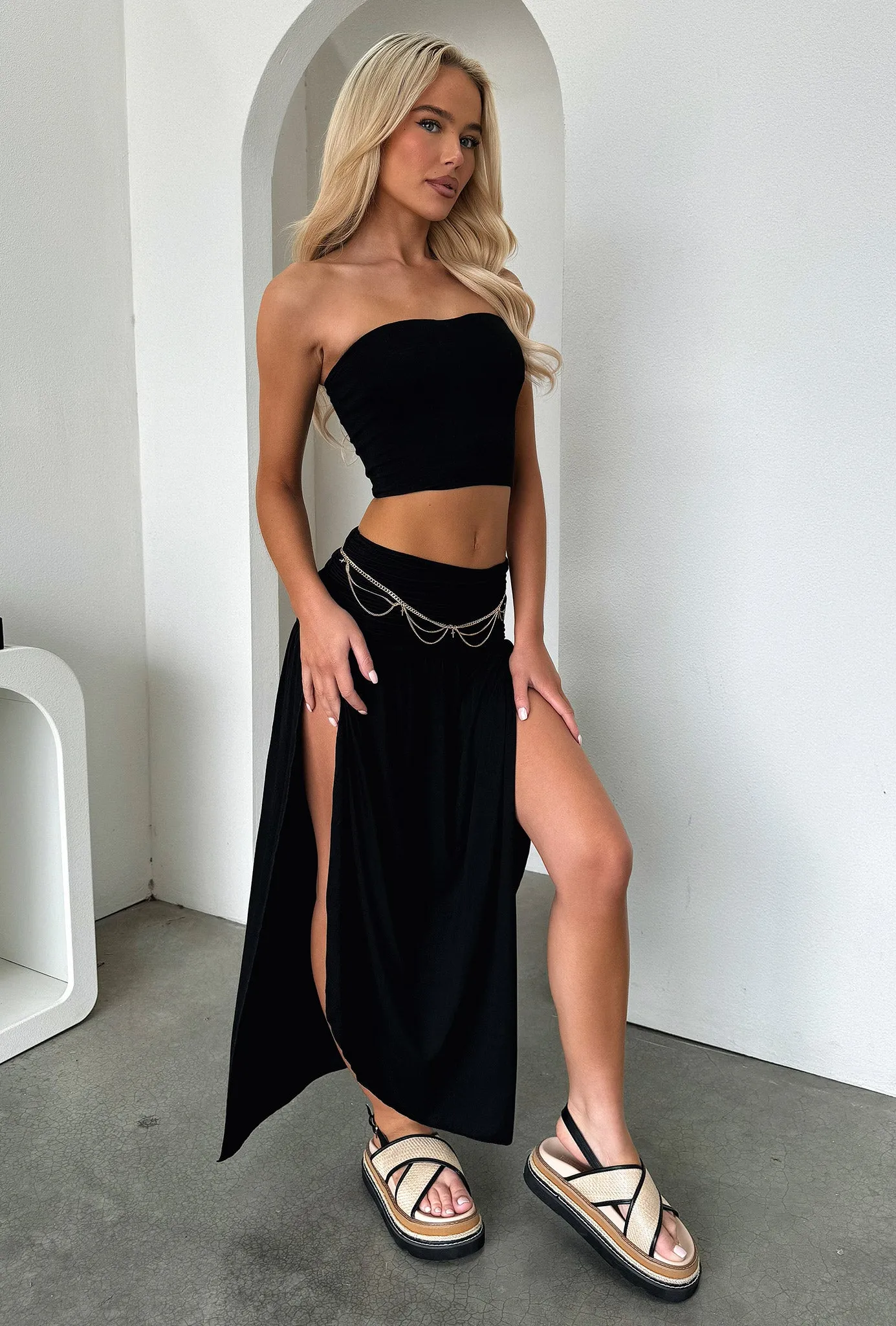 Rosalia Maxi Skirt - Black Transitional Wear