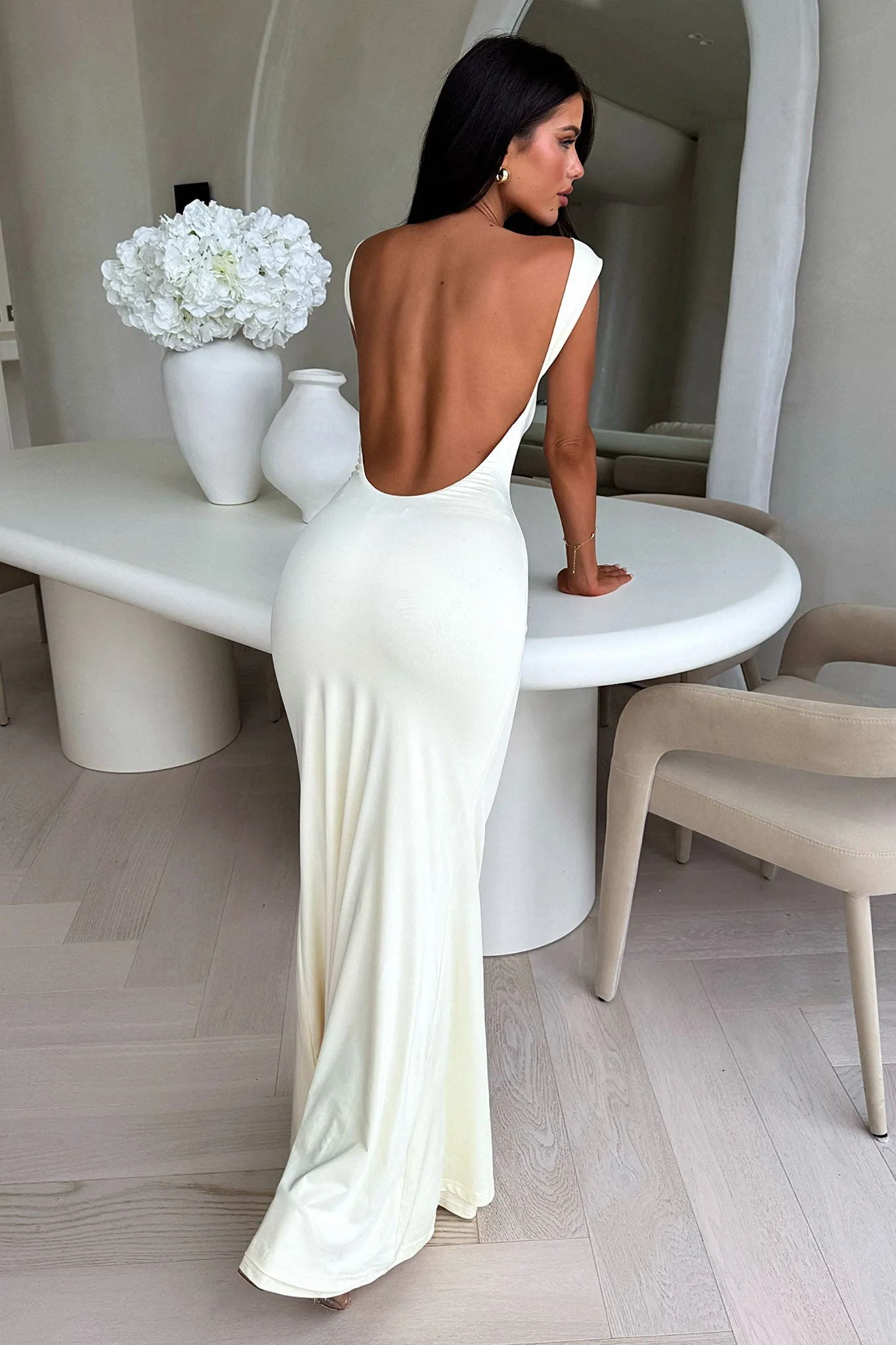 Evening Mist Park Date Elai Open Back Maxi Dress - Yellow