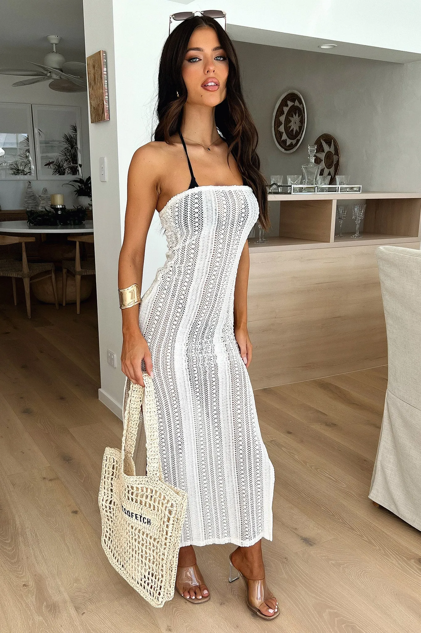elegant design Zenia Strapless Maxi Dress - Beige