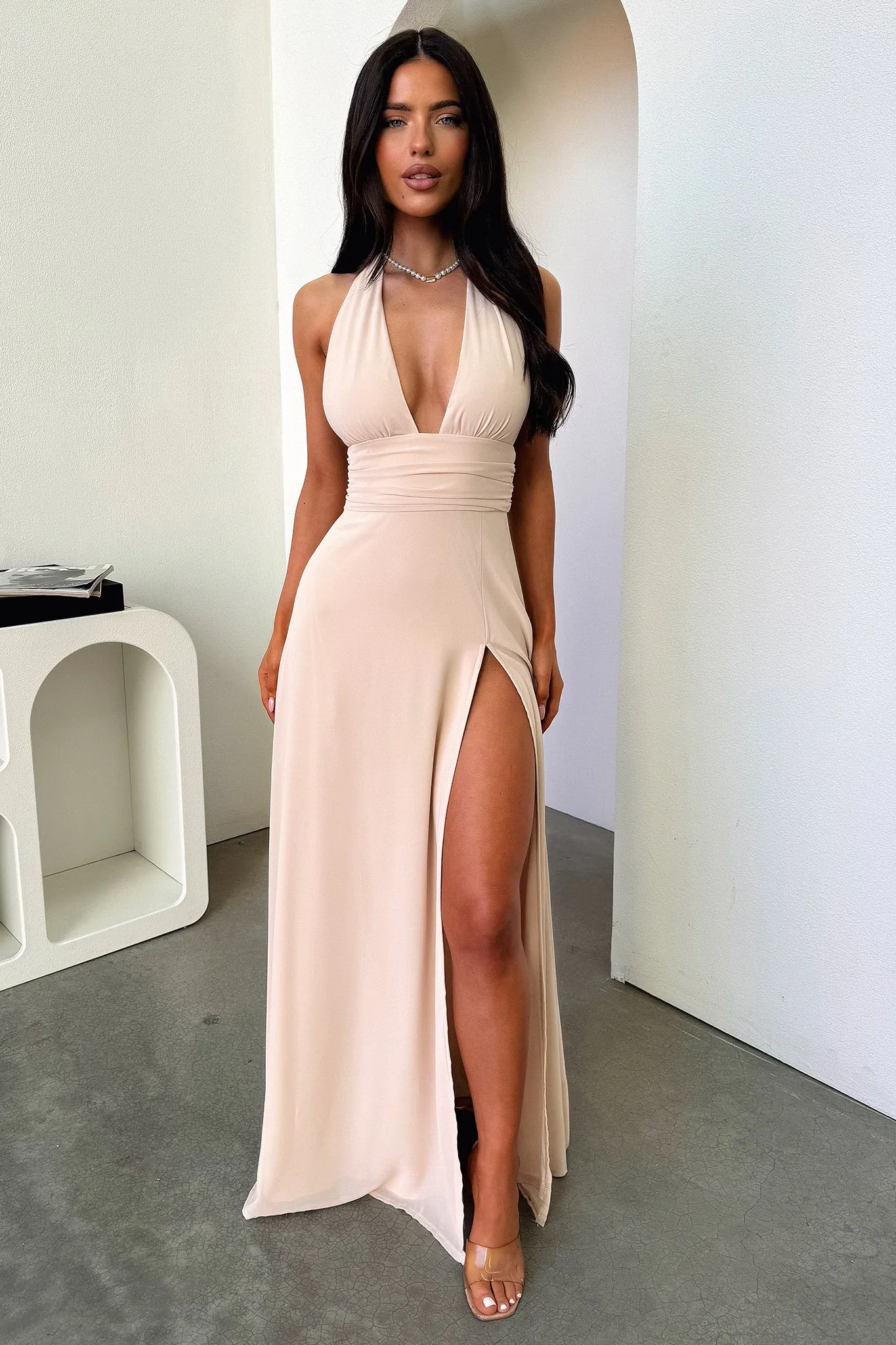 Elenor Maxi Dress - Champagne Sophisticated summer attire All Season