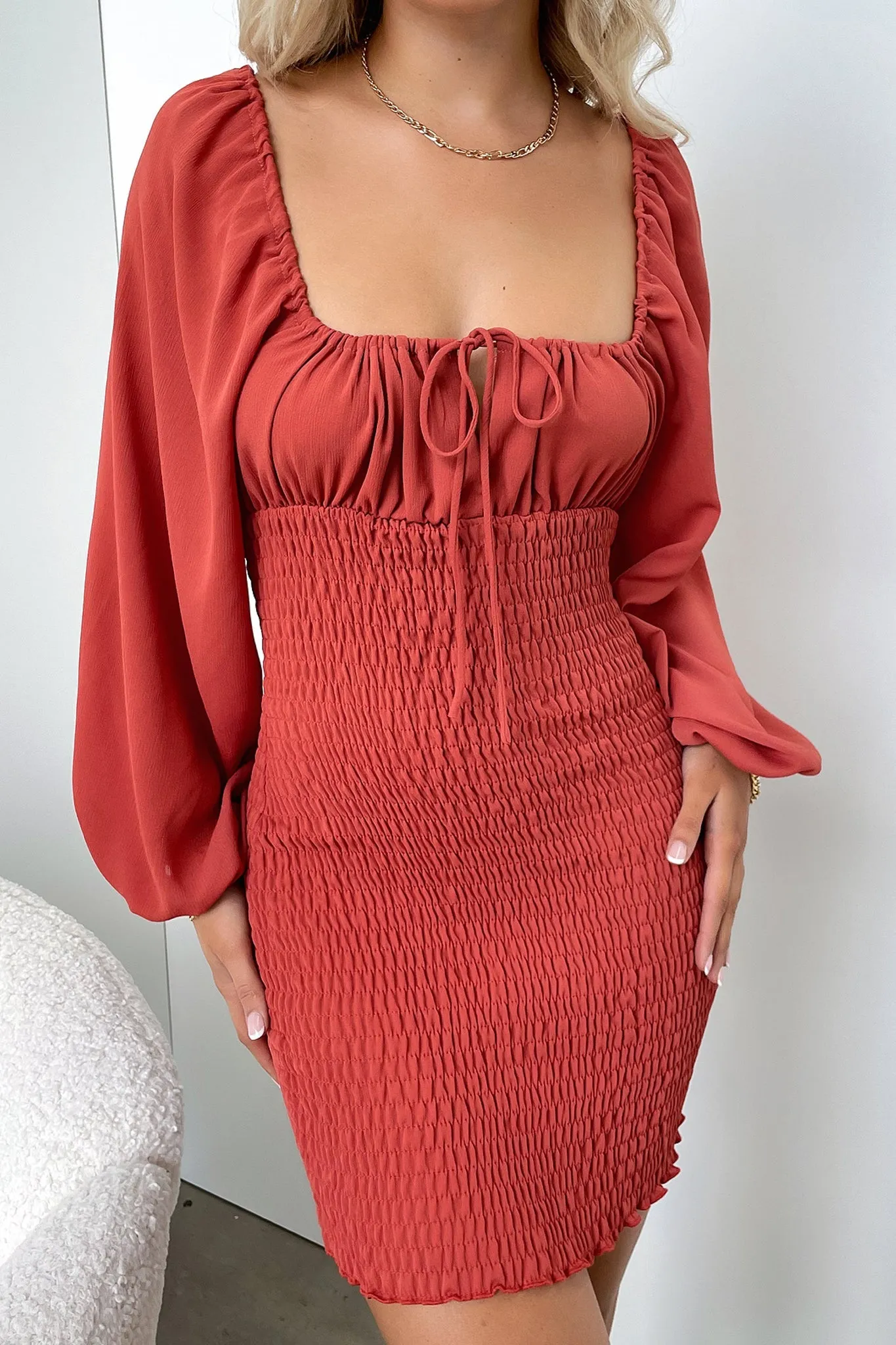 Ella Dress - Rust Red Passion