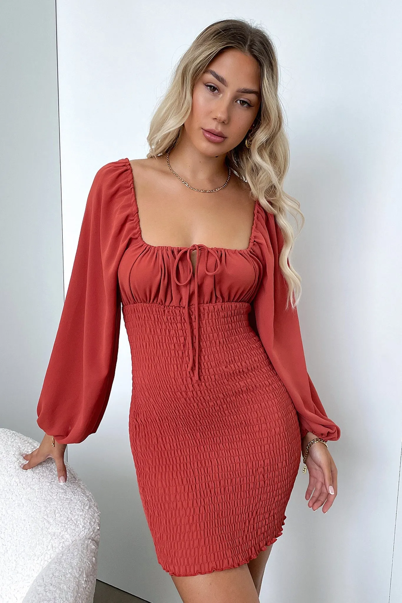 Ella Dress - Rust Quick Fit