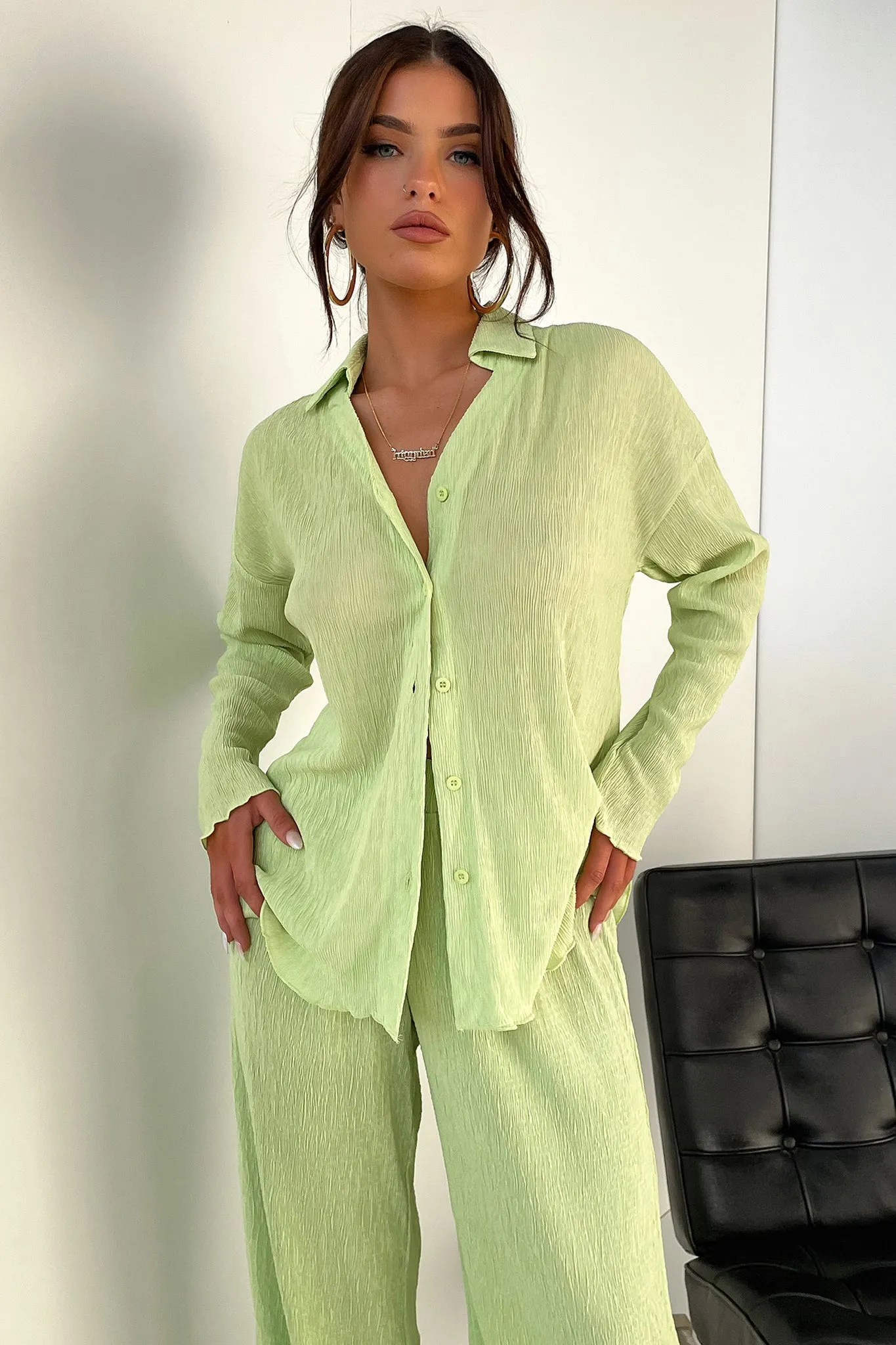 Limited Edition Checkered Ellora Long Sleeve Shirt - Green