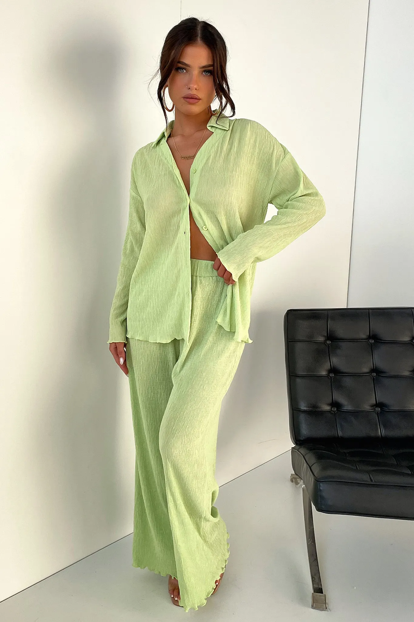 Ellora Long Sleeve Shirt - Green Soft and supple