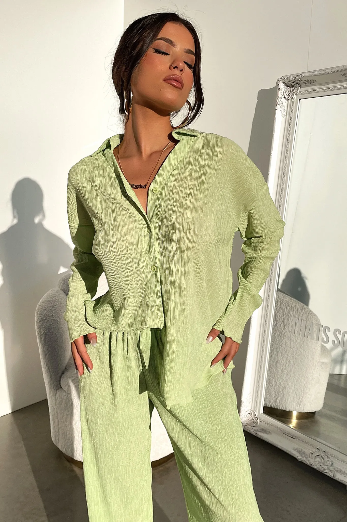 Ellora Long Sleeve Shirt - Green Soft and supple