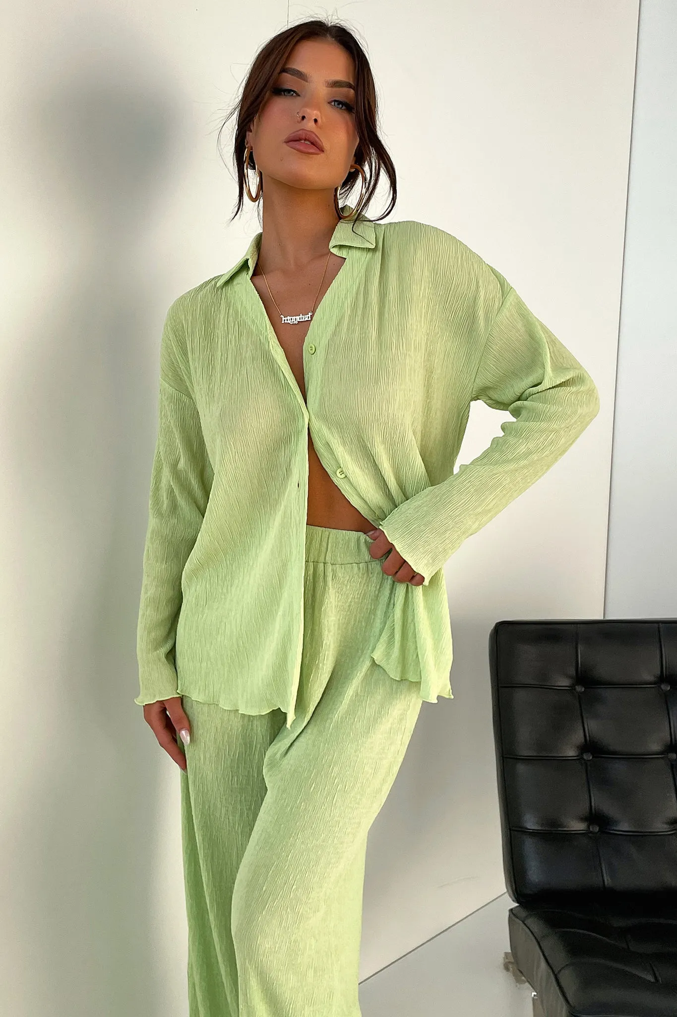 Ellora Long Sleeve Shirt - Green Soft and supple