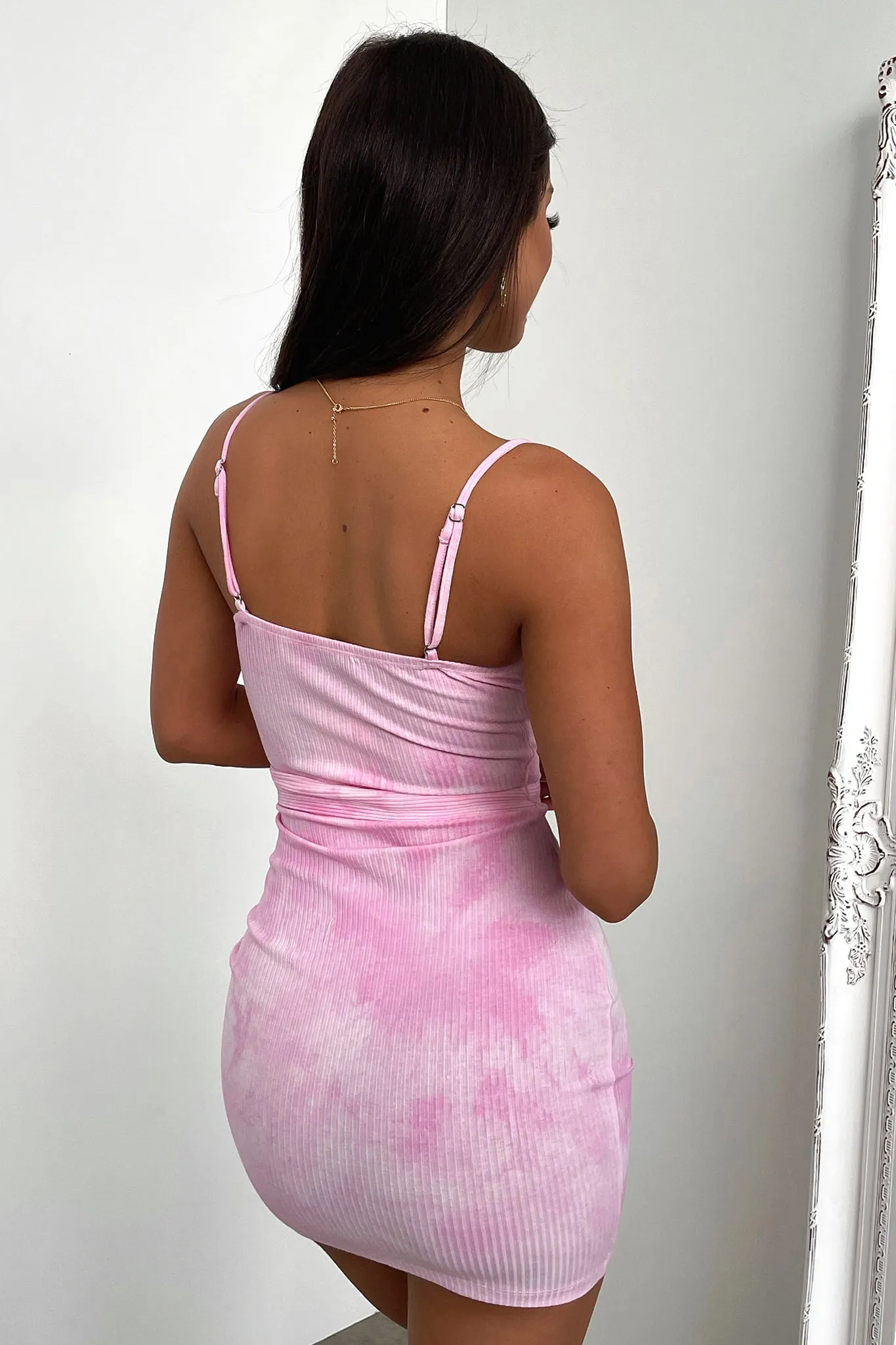 Elya Dress - Pink Tie Dye Dazzle Edge