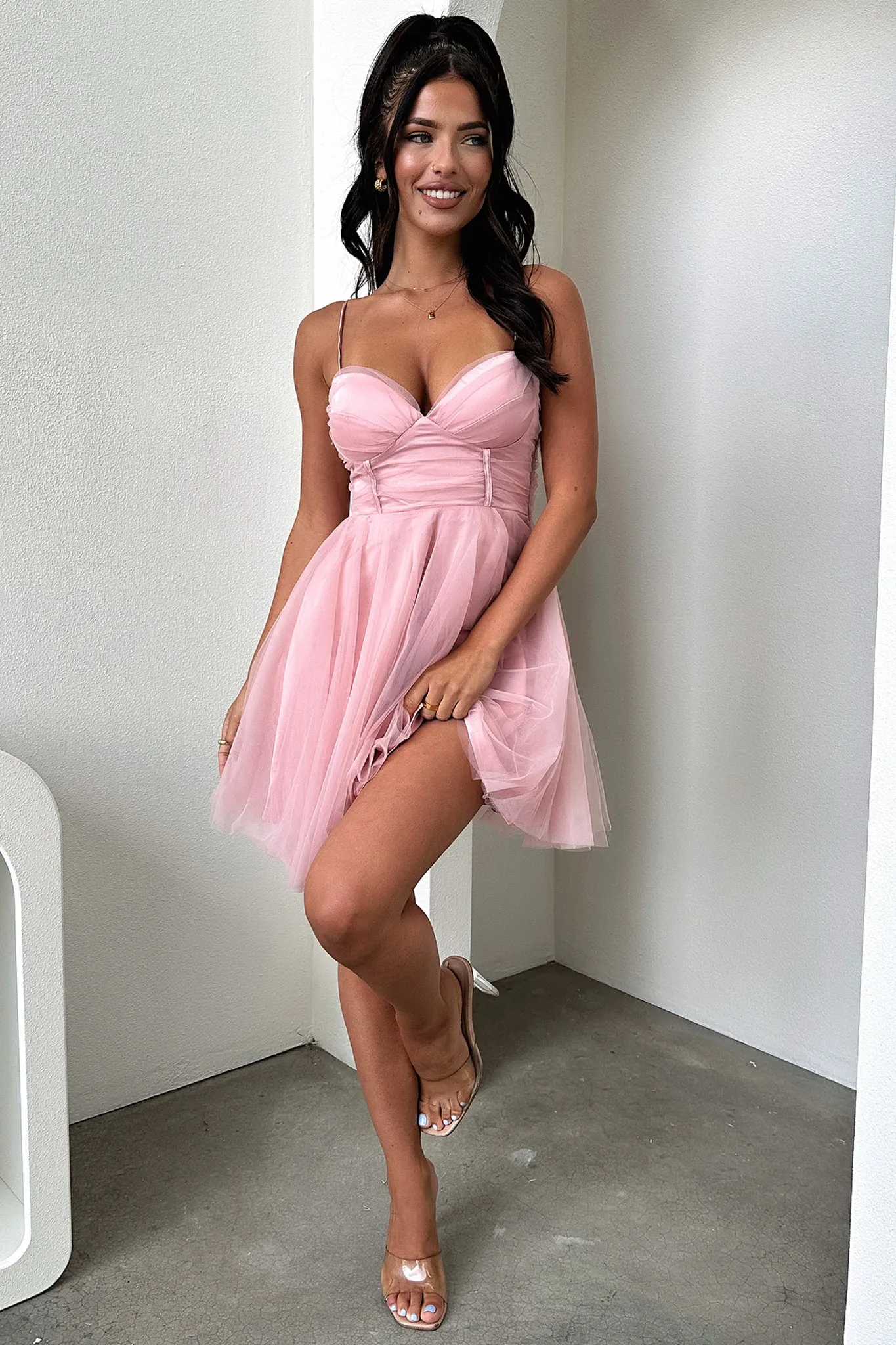 Daring Mode Shine Bold Emilia Dress - Pink