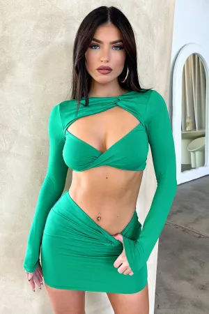 Anesha Crop - Green Breathable fabric Space - exploration - supportive