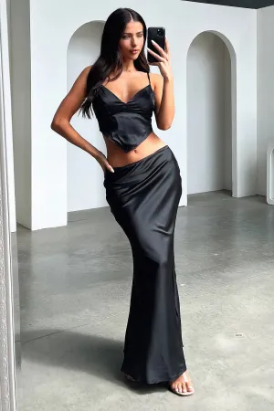 Airy Look Adira Maxi Skirt - Black