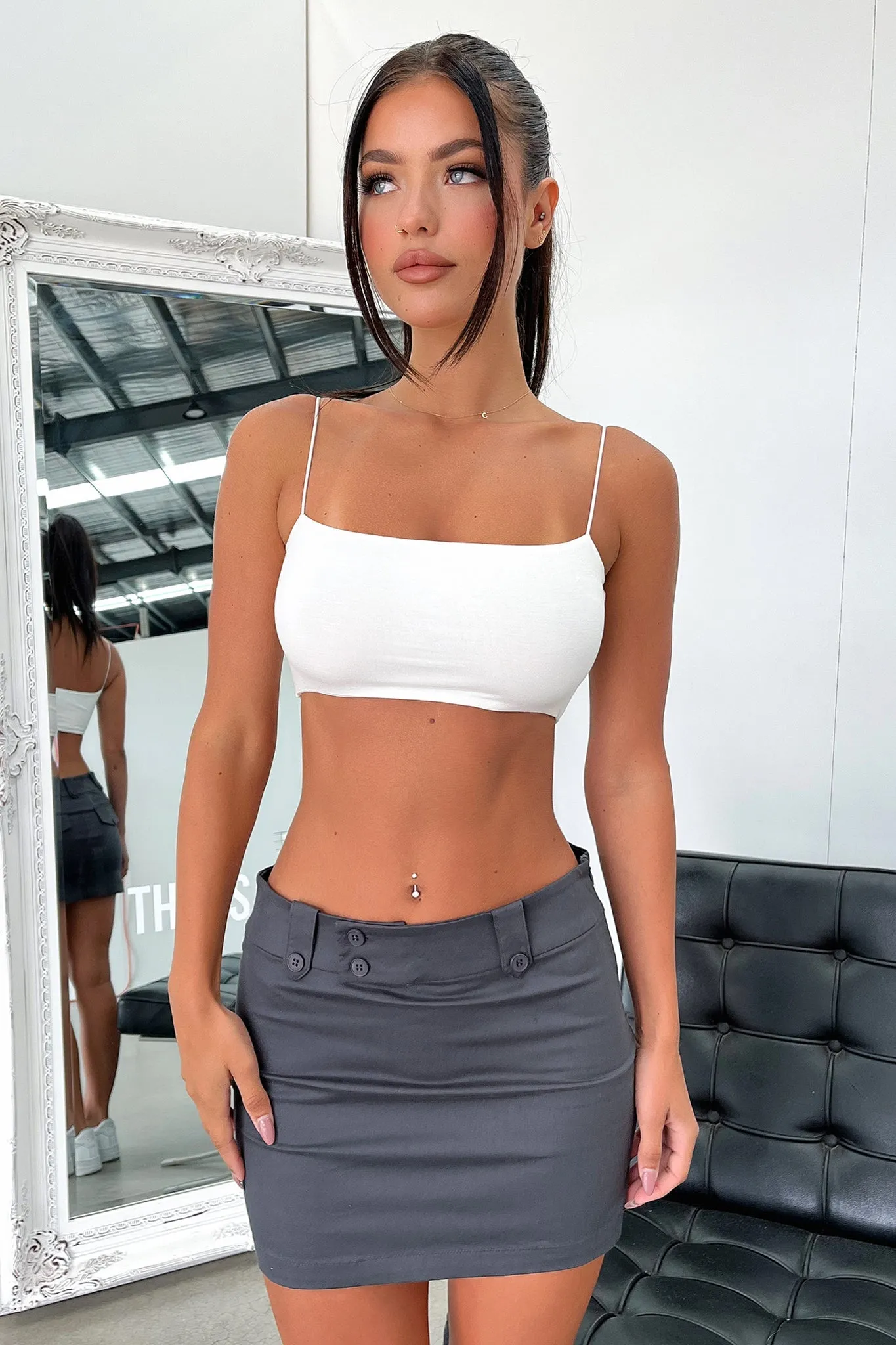 Exclusive Look Kylan Mini Skirt - Grey