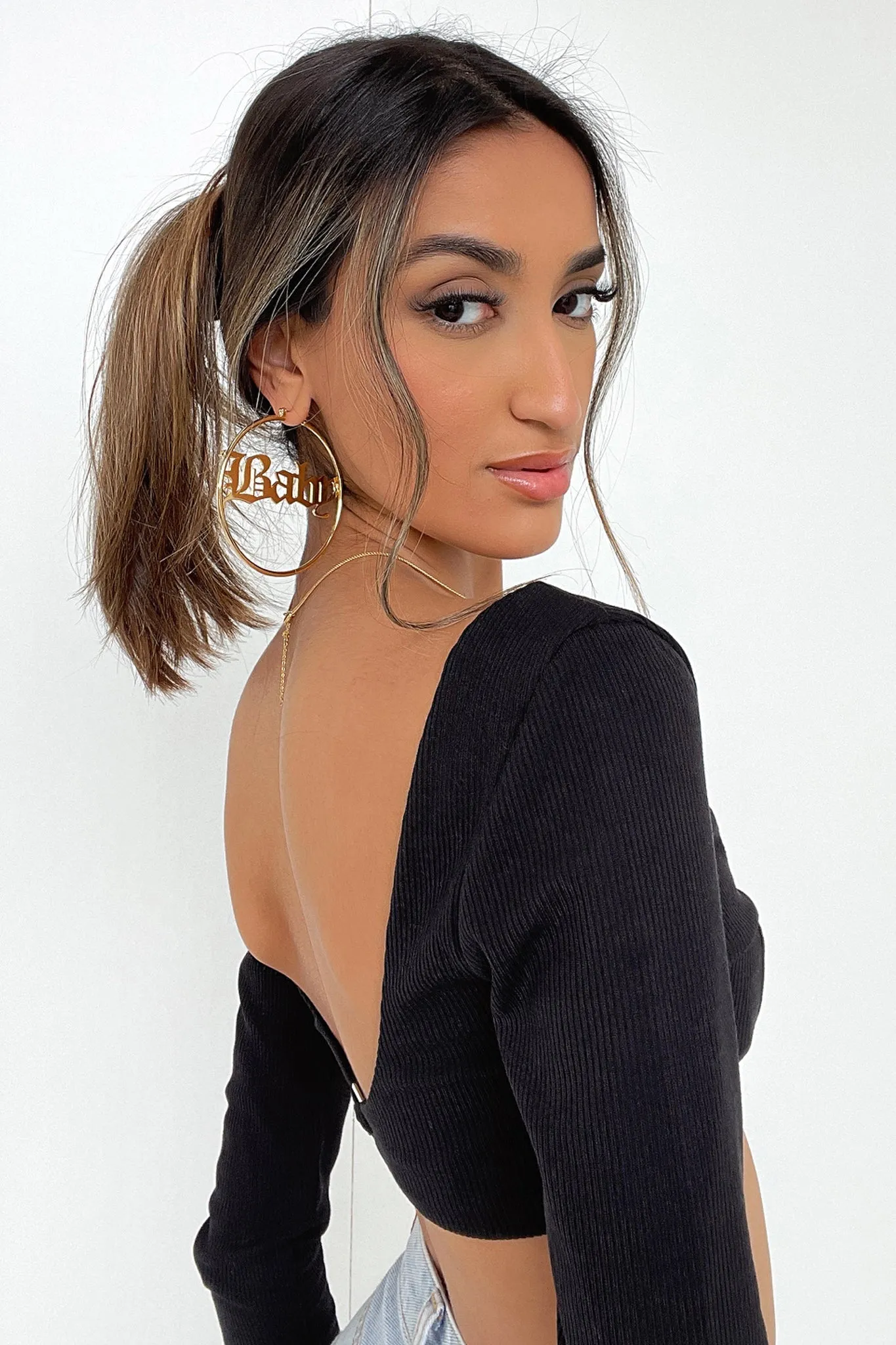 Versatile gemstone necklaces Ria Hoop Earrings - 18K Gold Plated