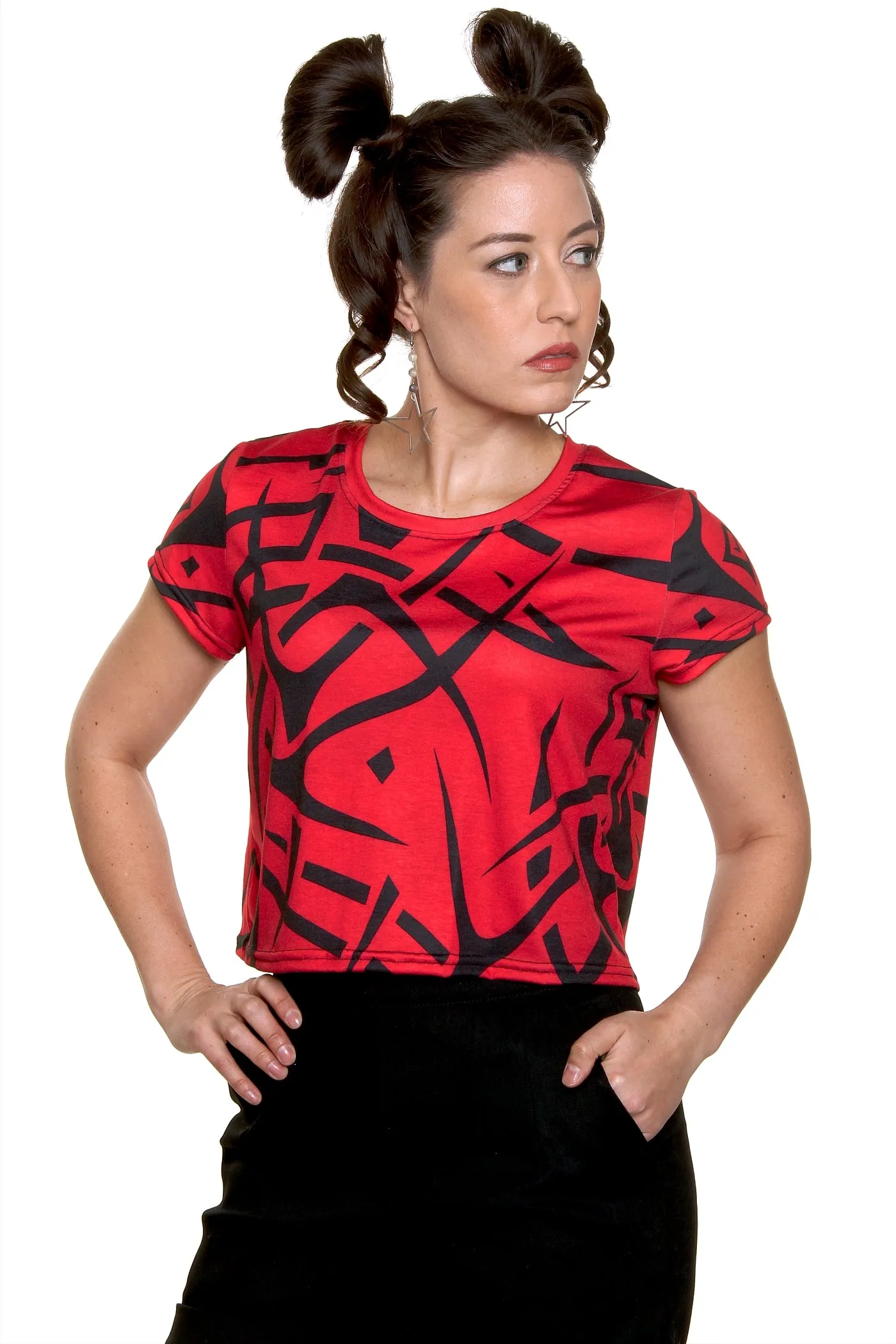 Fang Loose Crop Top Office Appropriate