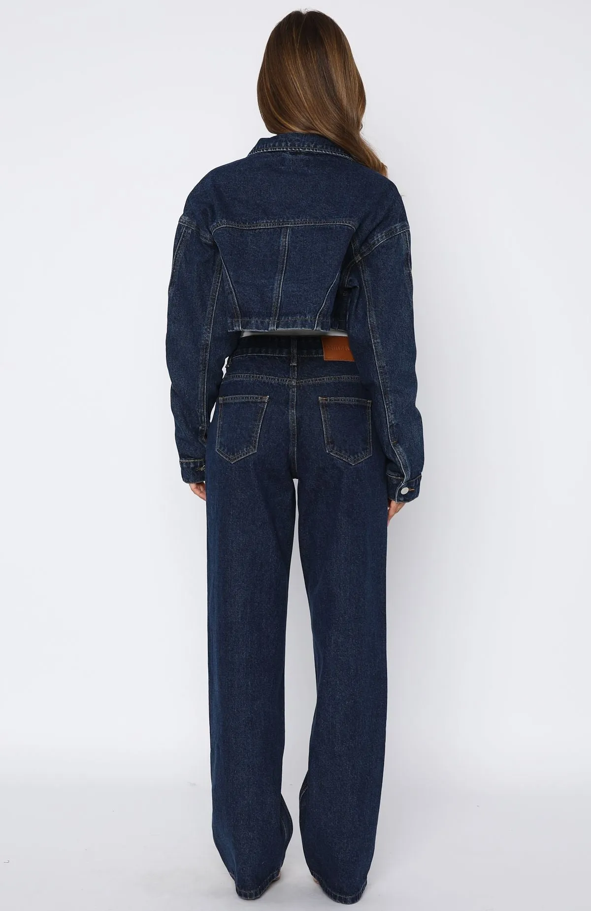 Fashionable Tailoring Did You Miss Me Mid Rise Straight Leg Jeans Dark Blue