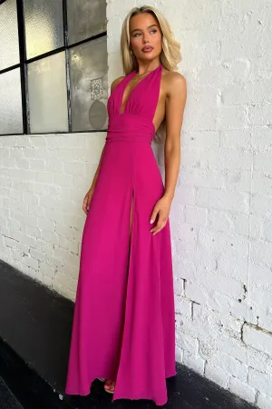 Linen Glow Elenor Maxi Dress - Wine