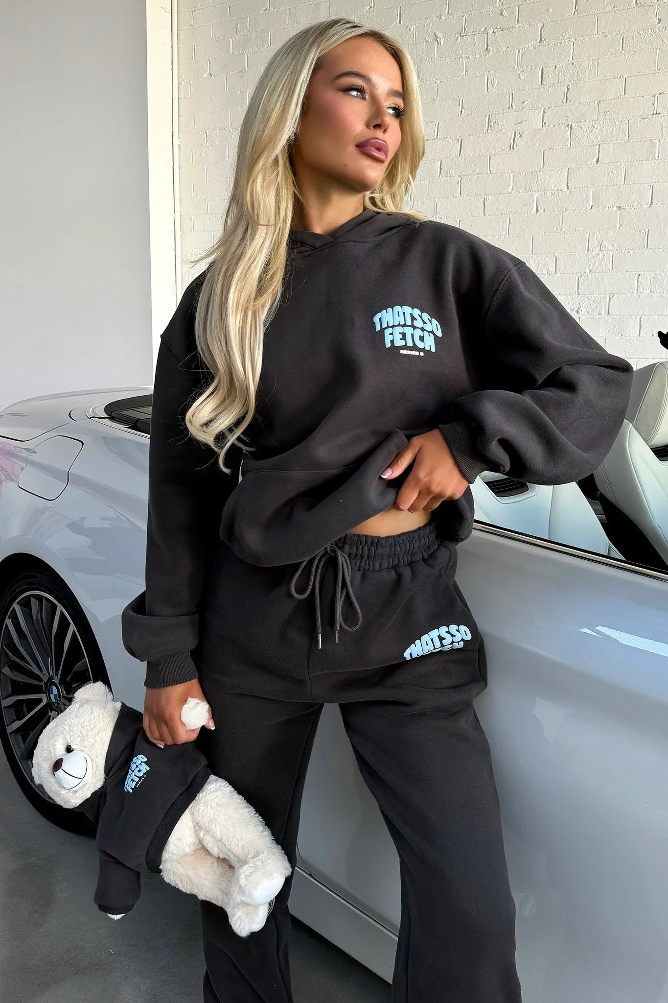 Flattering Waist Series 5 Sweatpants - Charcoal/Blue