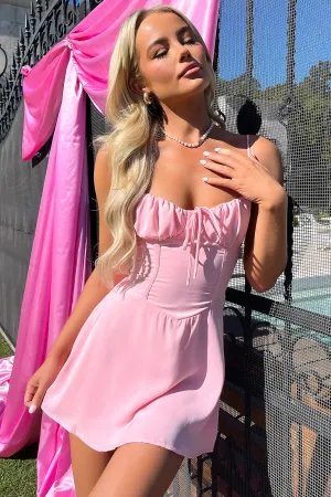 Magdalena Mini Dress - Pink Glow Soft Bold Beauty